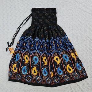 Beach Dress La Leela Stretch Evening Summer Dress Boho Tribal Paisley One Size